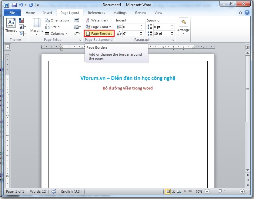 Cách Tạo/Xóa Bỏ Đóng Khung Đường Viền Trong Word 2007 2010 2013 - Border |  Vfo.Vn