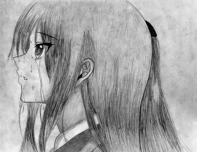 Hình ảnh buồn khóc cô đơn anime hoạt hình tâm trạng chán | VFO.VN