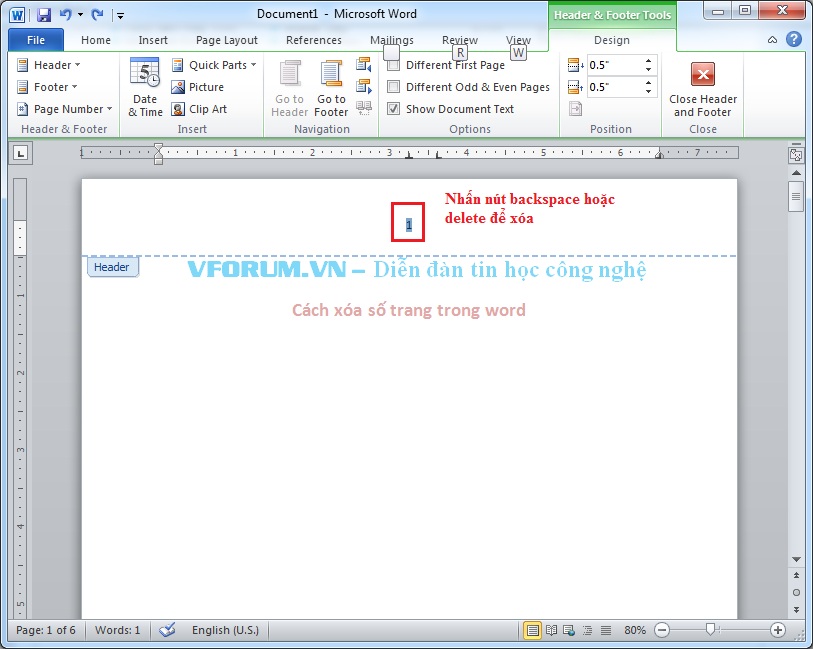 Cách Xóa, Bỏ Đánh Số Trang Trong Word 2003 2007 2010 2014 | Vfo.Vn