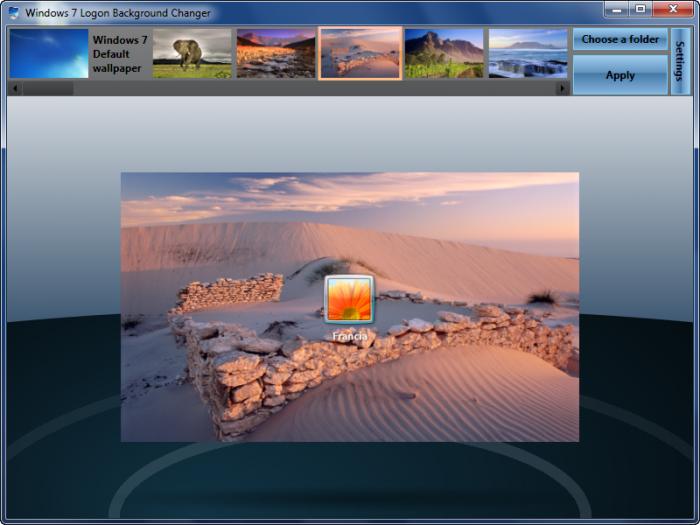 Download phần mềm thay đổi giao diện khởi động Win 7 - Windows 7 Logon Background  Changer  