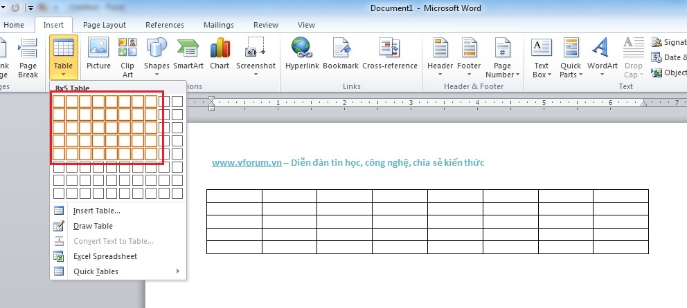 07/2023) Cách Kẻ, Tạo Bảng Trong Word 2007 2010 2013 - Insert Table