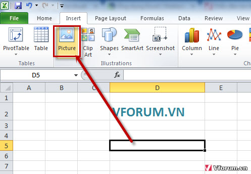 Cách Chèn Hình Ảnh Vào Excel 2007 2010 2013 | Vfo.Vn