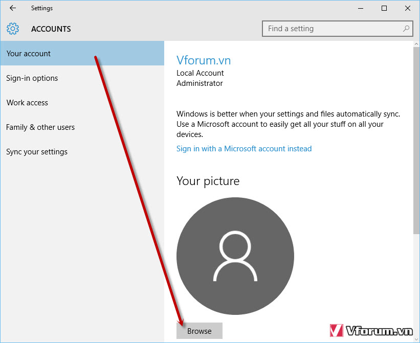 Hướng dẫn cách thay đổi ảnh đại diện người dùng Windows 10