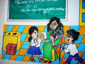 Tranh vẽ ngày 2011 của học sinh dành tặng thầy cô giáo