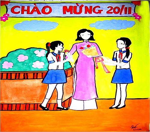 Tranh vẽ mừng ngày nhà giáo Việt Nam 20-11 