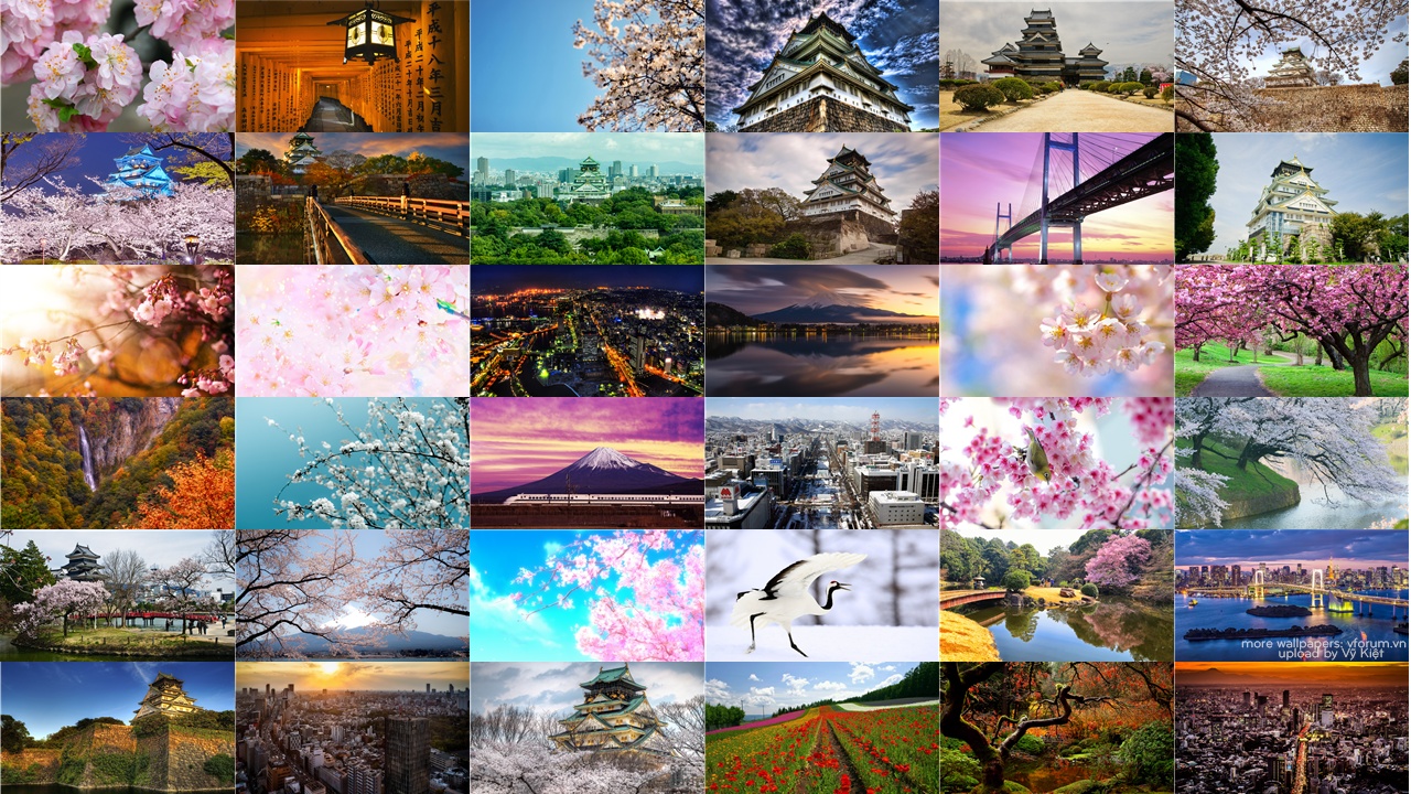 Hình nền cảnh đẹp Nhật Bản - Phong cảnh đất nước mặt trời mọc | VFO.VN