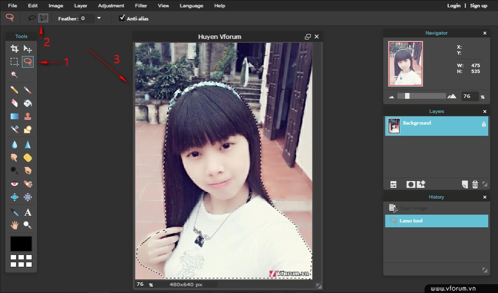 Hướng dẫn xóa phông - làm mờ hậu cảnh bằng Photoshop Online | VFO.VN