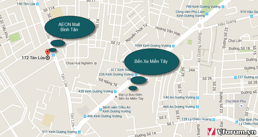 Địa chỉ, bản đồ đường đi tới Aeon Mall Bình Tân | VFO.VN