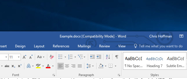 Chế độ Compatibility Mode trong Word có hạn chế gì?
