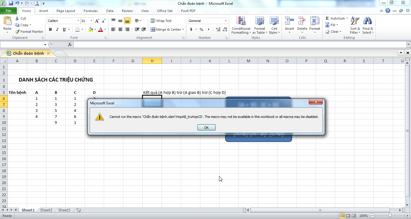 Hướng Dẫn Sửa Lỗi Cannot Run Macro Excel, The Macros Maybe Disabled, Không  Thể Chạy Được Marco Có Sẵn | Vfo.Vn