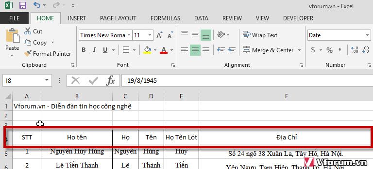 Hướng Dẫn Cách Bôi Màu Ô, Đổi Màu Ô Trong Excel, Bôi Màu Bảng Xen Kẽ Nhanh  | Vfo.Vn