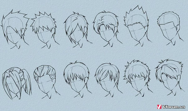 Cách vẽ tóc anime đơn giản đẹp nhất 