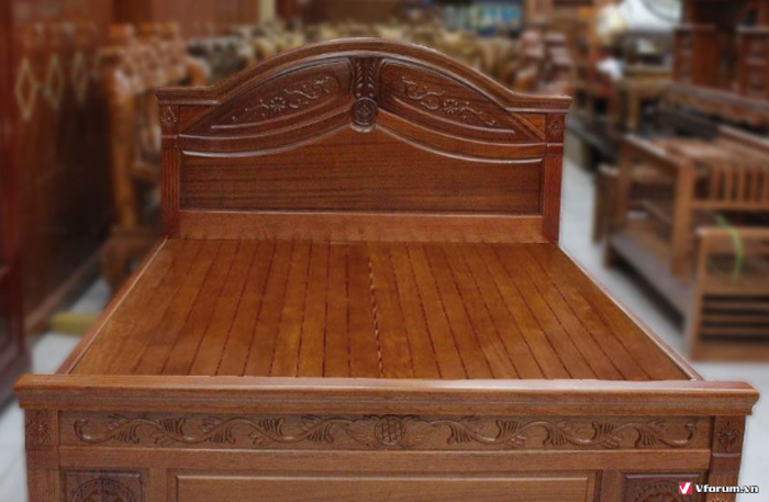 Top những mẫu giường gỗ đẹp nhất hiện nay, hiện đại | VFO.VN