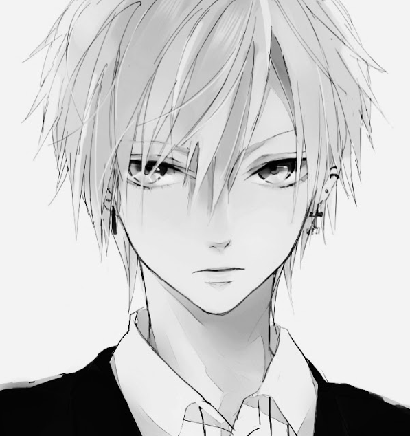 Hình anime boy đẹp dễ thương, anime nam con trai buồn, lạnh lùng, đen trắng  
