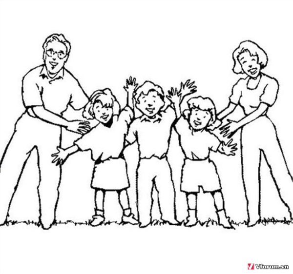 Mẫu tranh tô màu gia đình đẹp nhất | Imágenes de familia, Familia para  dibujar, Familia feliz dibujo