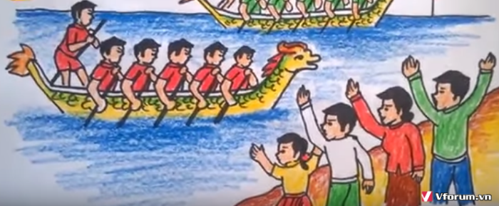 Painting the theme of Dragon Boat Racing Festival  Drawing hometown spring  festival  YouTube