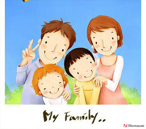 Tranh vẽ về gia đình, mái âm, hạnh phúc gia đình 