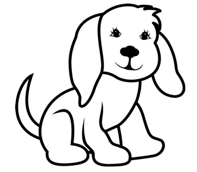 Hình vẽ con chó, hình tô màu con chó cho bé dễ thương 