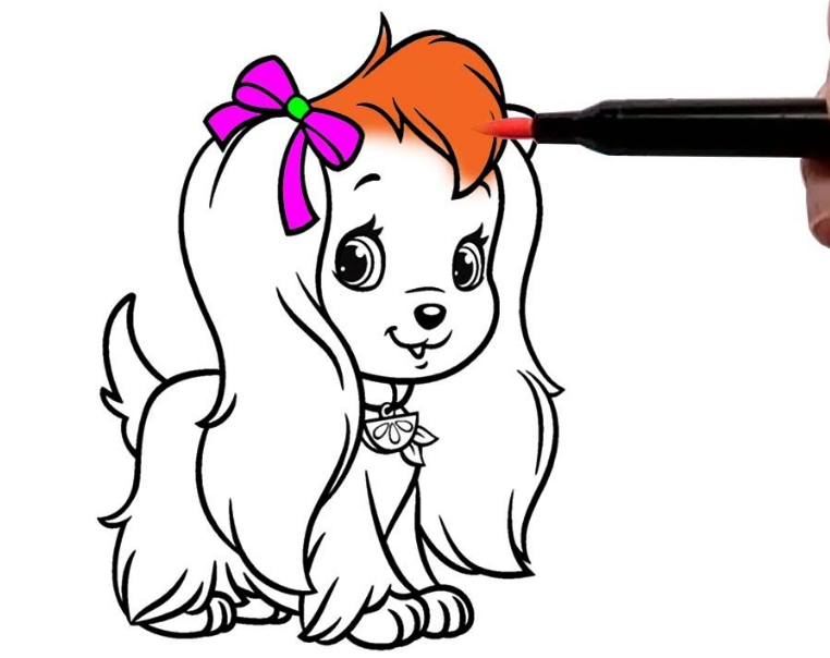 Hình vẽ con cái chó, hình tô color con cái chó cho tới bé nhỏ đáng yêu 