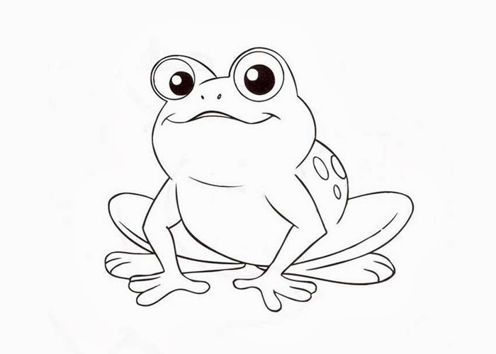 Hình vẽ con ếch, tranh tô màu con ếch xanh dễ thương 
