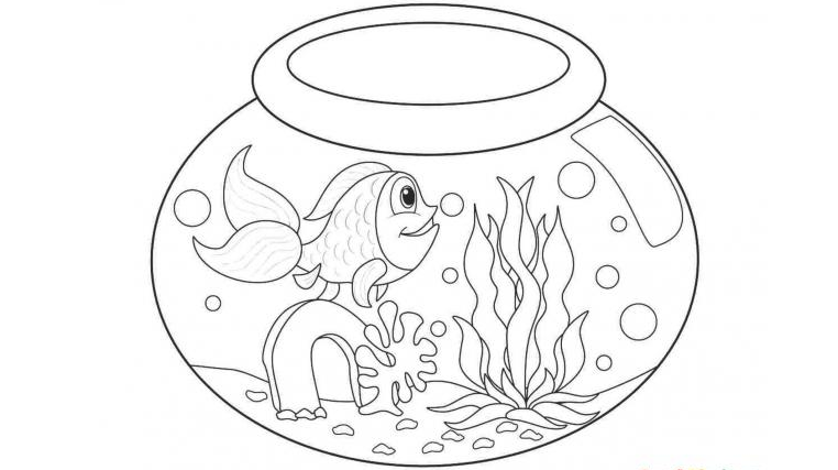 Bức tranh tô màu về chủ đề con cá
