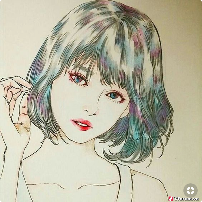 Vẽ cô gái tóc ngắn xinh đẹp  Drawing beautiful short hair girl  YouTube