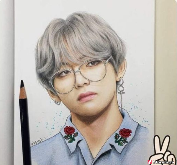 Ảnh Chibi BTS V Ngầu Nhất  100 Hình Vẽ V BTS Cute