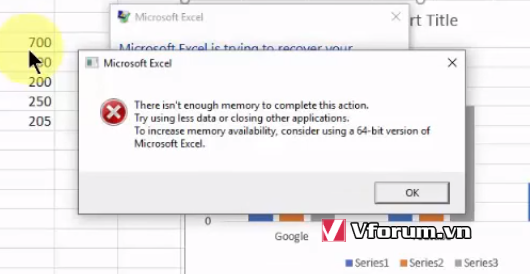 excel not enough memory use 64 bit