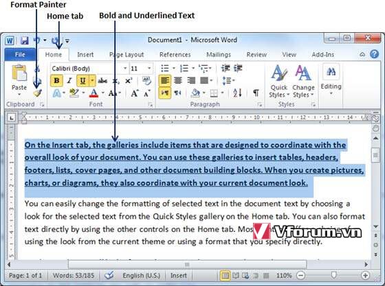 Cách Sao Chép Định Dạng Chữ Trong Word 2010 - Apply Formatting In Word 2010  | Vfo.Vn