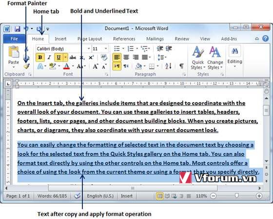 Cách Sao Chép Định Dạng Chữ Trong Word 2010 - Apply Formatting In Word 2010  | Vfo.Vn